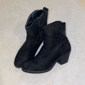 Black suede booties - NWOT